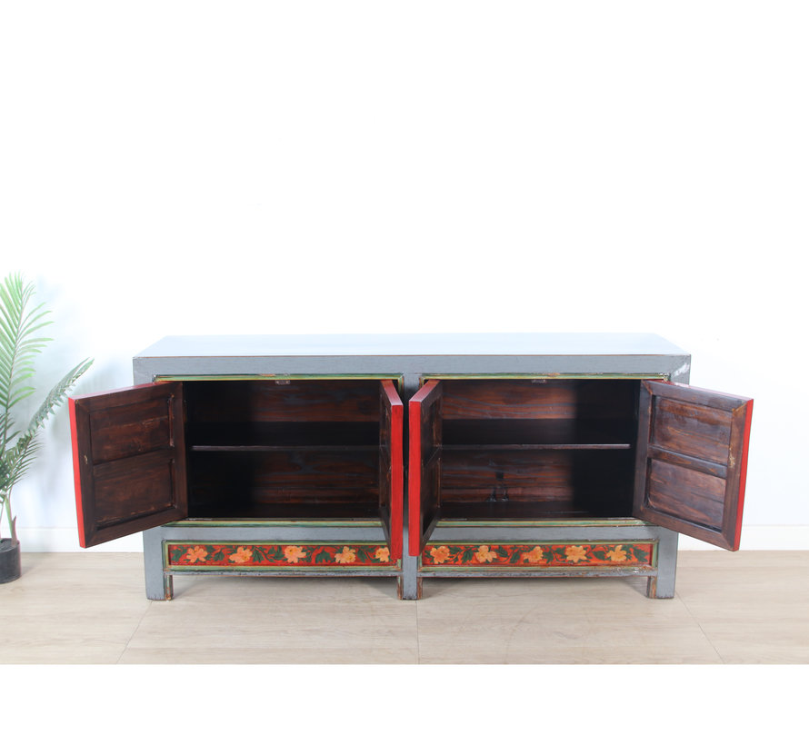 Antique chinese cabinet solid wood painted