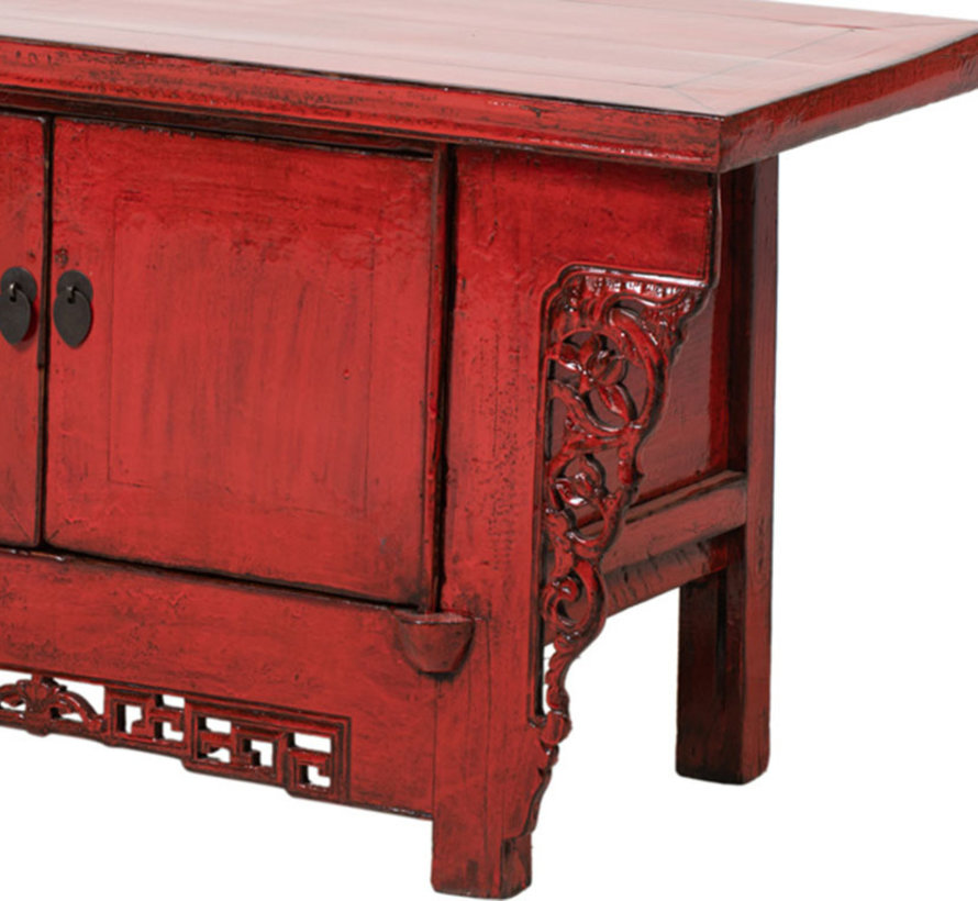Antique Chinese Lowboard Sideboard Antique Red