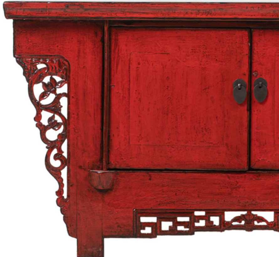 Antique Chinese Lowboard Sideboard Antique Red