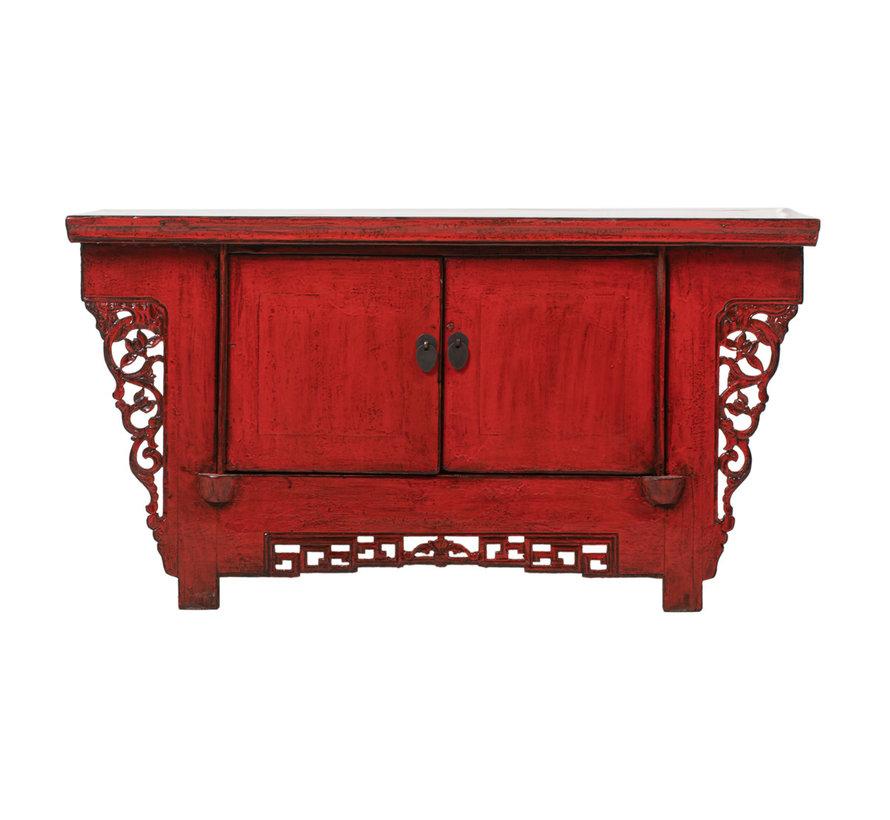 Antique Chinese Lowboard Sideboard Antique Red