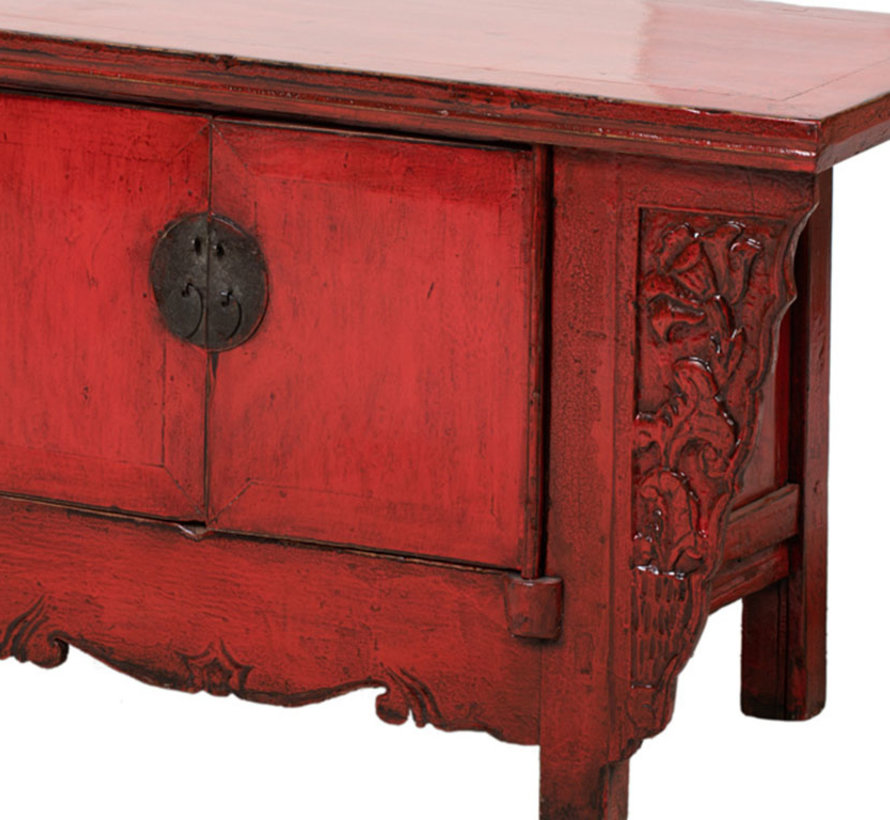 Antique Chinese Lowboard Sideboard Antique Red