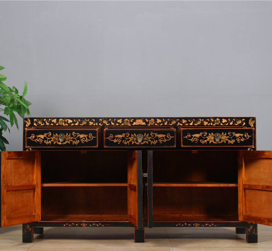 beautiful sideboard with hand gilt painting landscape