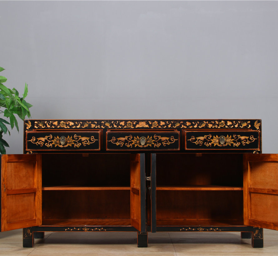 wunderschönes Sideboard mit Handvergoldung Bemalung landschaft