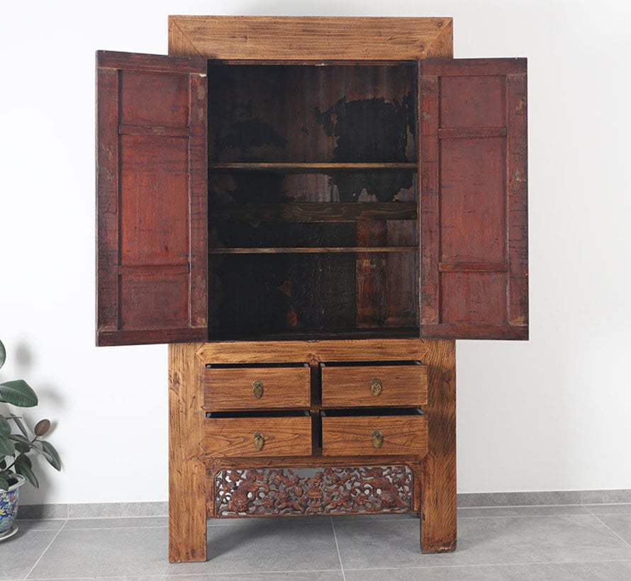 Antique Chinese Wedding Cabinet Wardrobes Brown