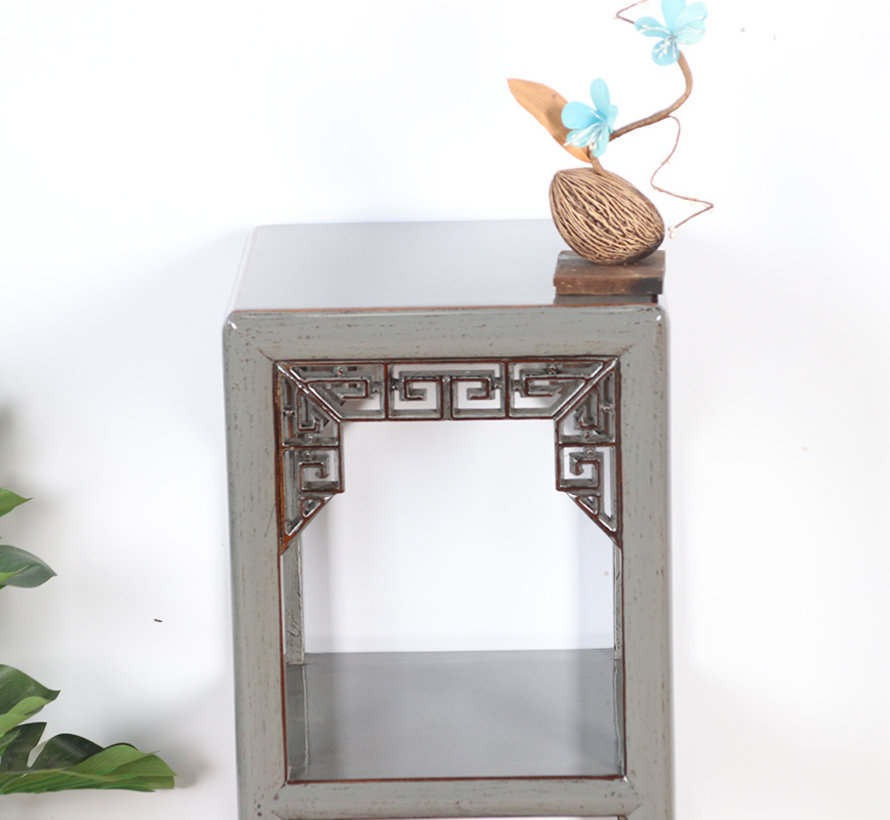 Flower column plant stand side table shelf solid wood