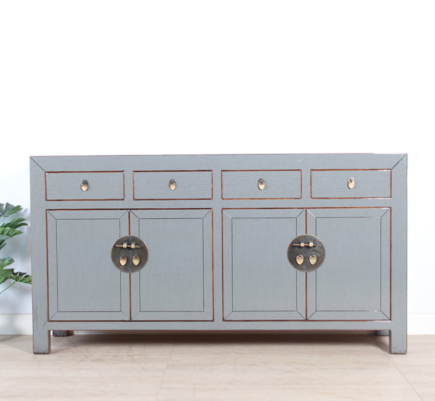 Chinese sideboard 4 doors 4 drawers glossy gray