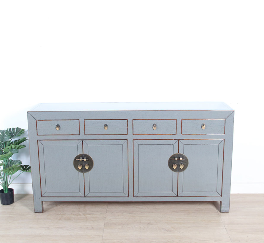 Chinese sideboard 4 doors 4 drawers glossy gray  RAL7005