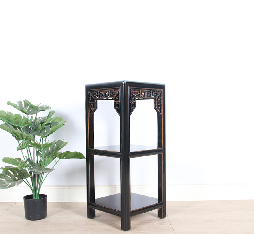 Flower column plant stand side table shelf solid wood