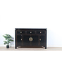 chinesisches Sideboard Fernsehtisch Kommode 4 Türen 3 Schub schwarz