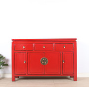 Yajutang Chinese sideboard 4 doors 3 drawers red