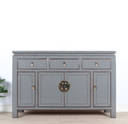 Yajutang Chinese sideboard 4 doors 3 drawers gray