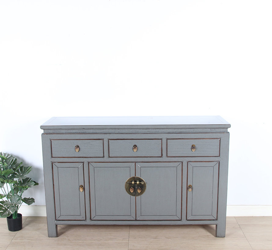 Chinese sideboard TV table chest of drawers 4 doors 3 drawers gray