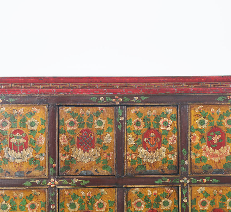 Tibetan chest of drawers with  beautiful hand-painted floral motif