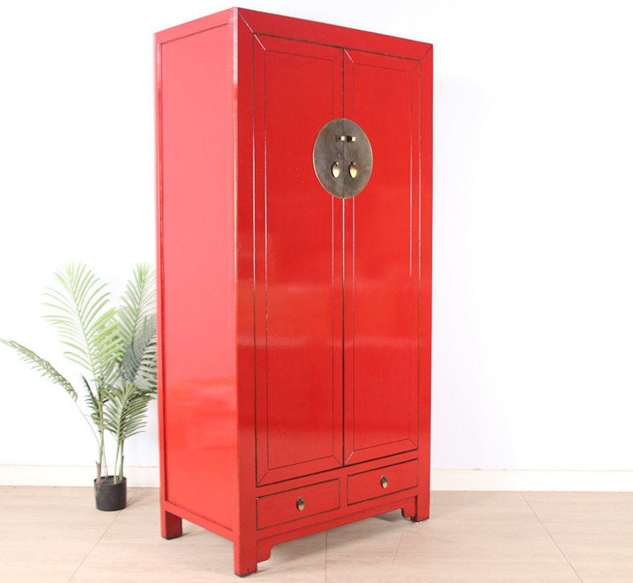 Chinese wedding cabinet 2 doors 2 drawers red