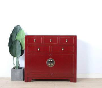 Yajutang China Kommode 2 Türen 5 Schubladen RAL3004