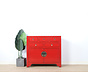 Chinesische Kommode  Sideboard 2 Türen 5 Schubladen rot