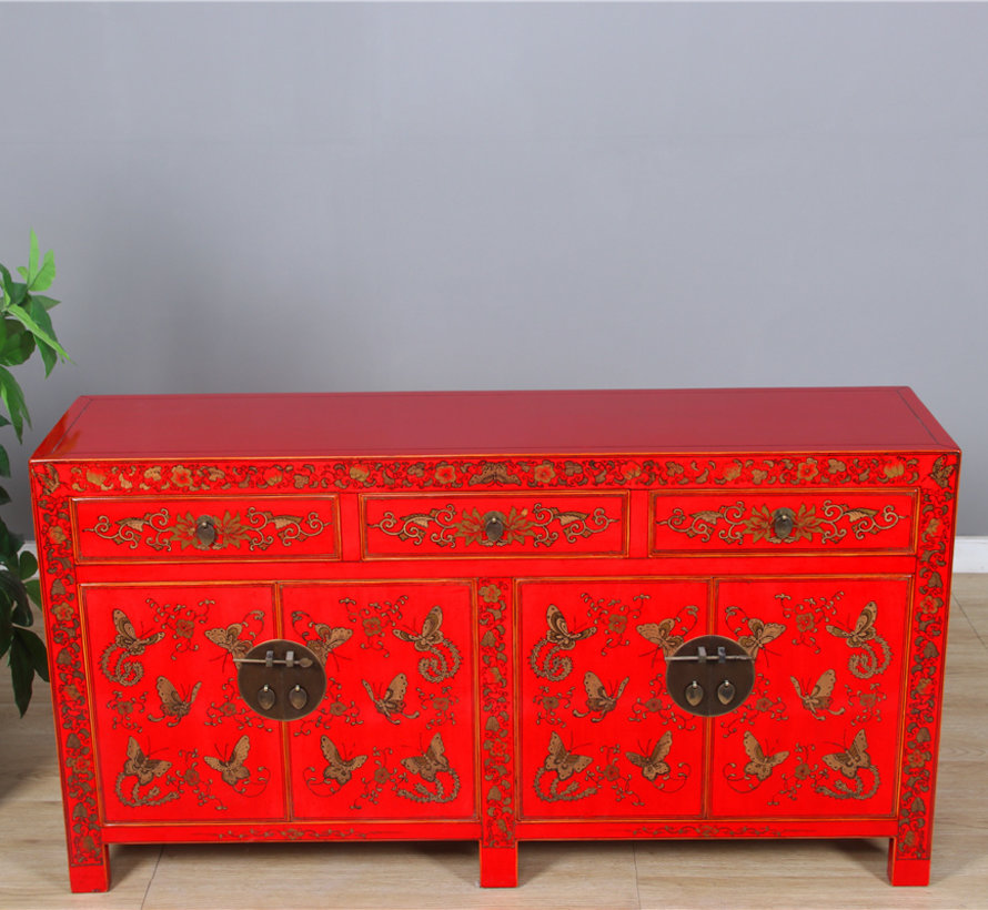 beautiful sideboard with hand gilding painting butterfly