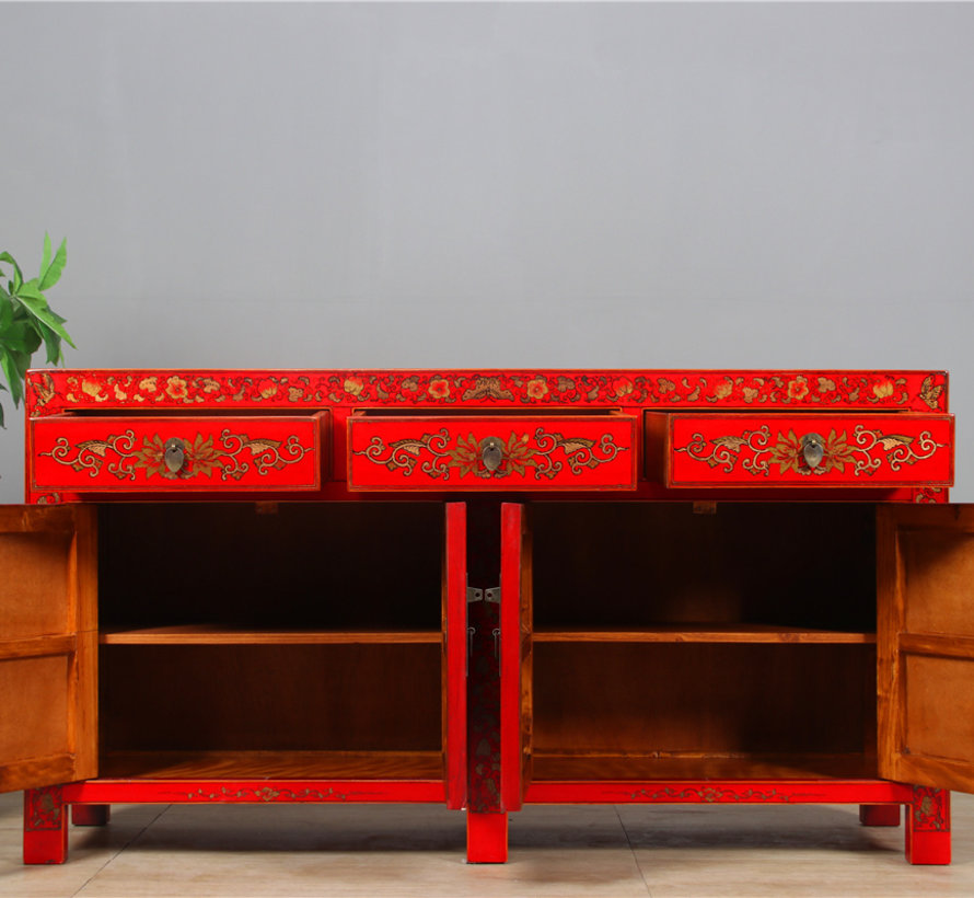 wunderschönes Sideboard mit Handvergoldung Bemalung Schmetterling