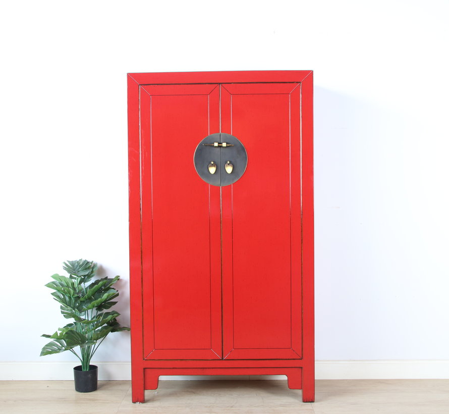 Shoe cabinet Chinese wedding cabinet 2 doors red