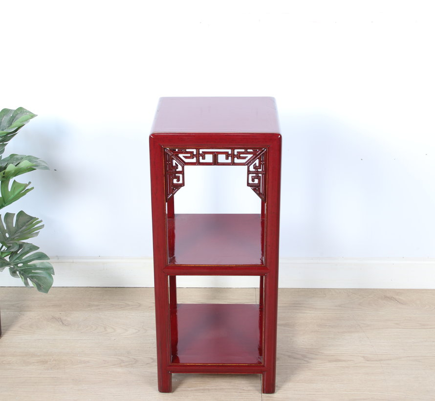 Flower column plant stand side table shelf purple red RAL3004