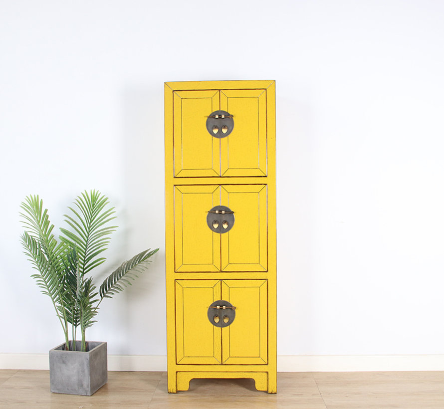 Chinese wedding cabinet 6 doors solid wood lemon