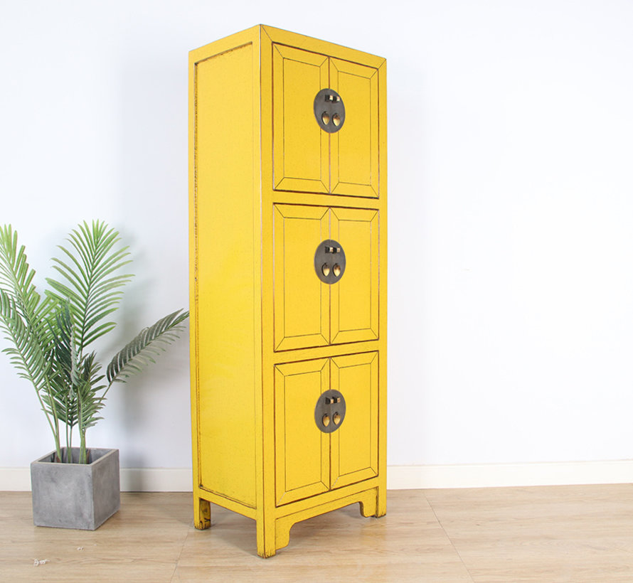 Chinese wedding cabinet 6 doors solid wood lemon