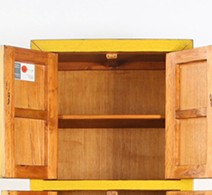 Chinese wedding cabinet 6 doors solid wood lemon