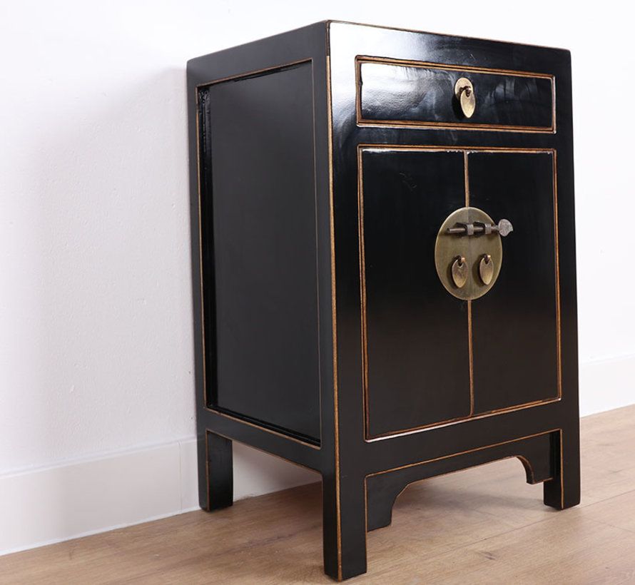 Chinese chest of drawers  bedside cabinet solid wood black