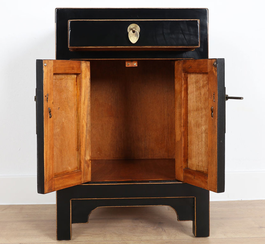 Chinese chest of drawers  bedside cabinet solid wood black