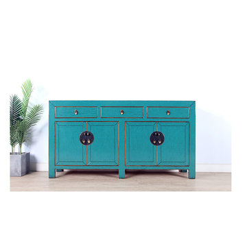 Yajutang sideboard 4 doors 3 drawers turquoise RAL5018