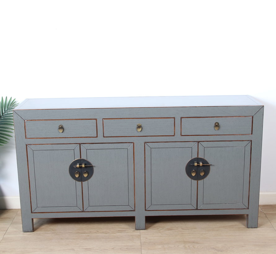 Chinese dresser sideboard 4 Türen 3 Schubladen gray  RAL7005