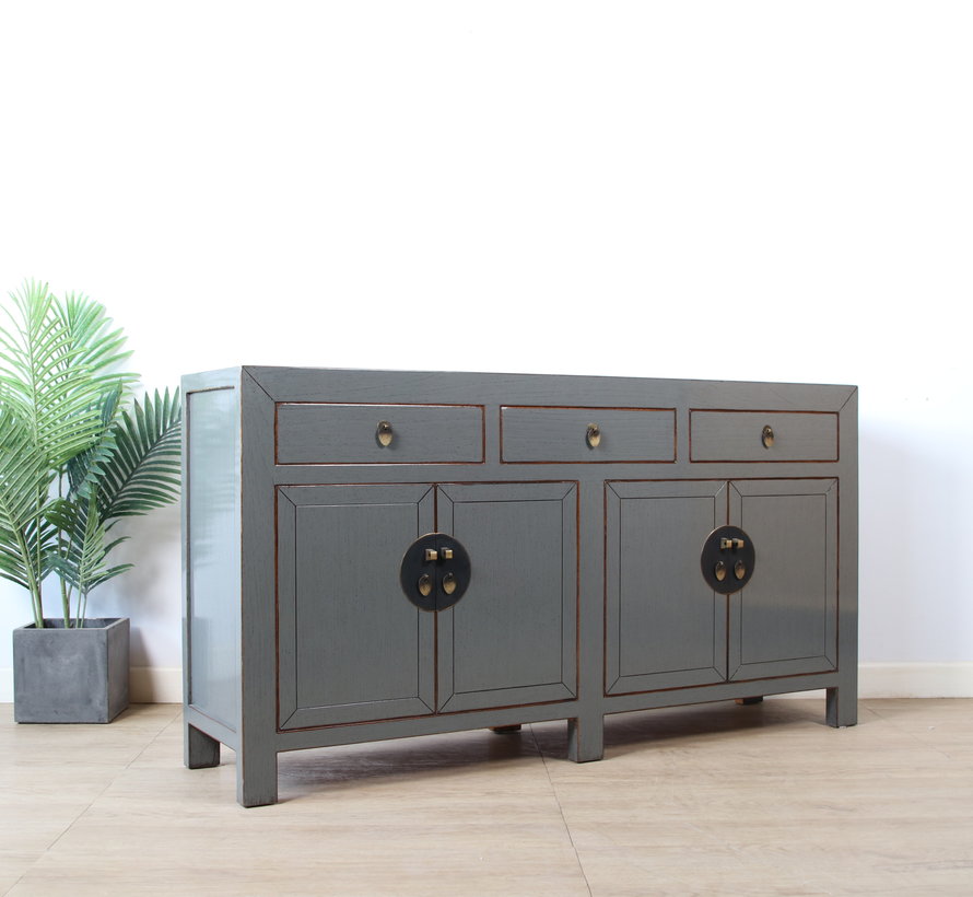 Chinese dresser sideboard 4 Türen 3 Schubladen gray  RAL7005