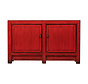 Antikes Sideboard chinesische Kommode rot