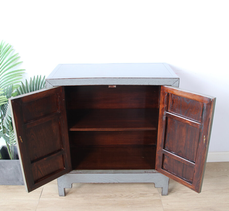 Antike chinesische Kommode grau  RAL7005