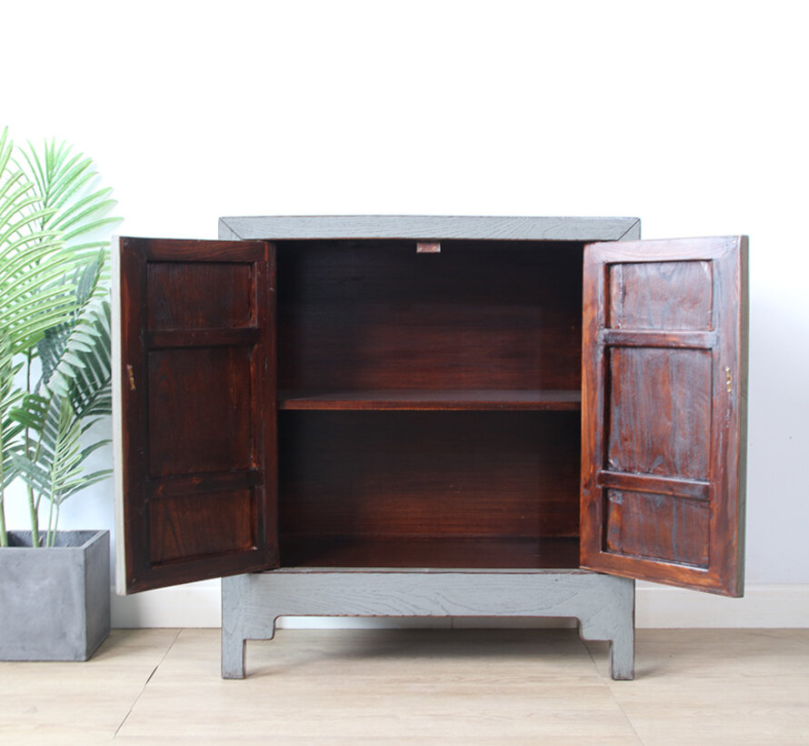 Antike chinesische Kommode grau  RAL7005
