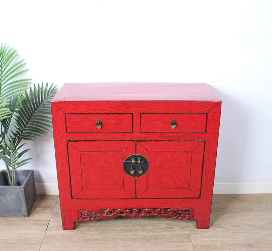 Chinese chest of drawers decorated with carvings