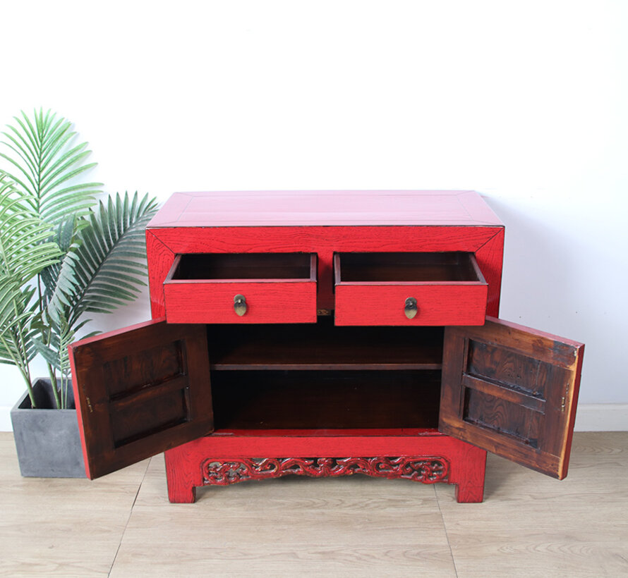 Chinese chest of drawers decorated with carvings