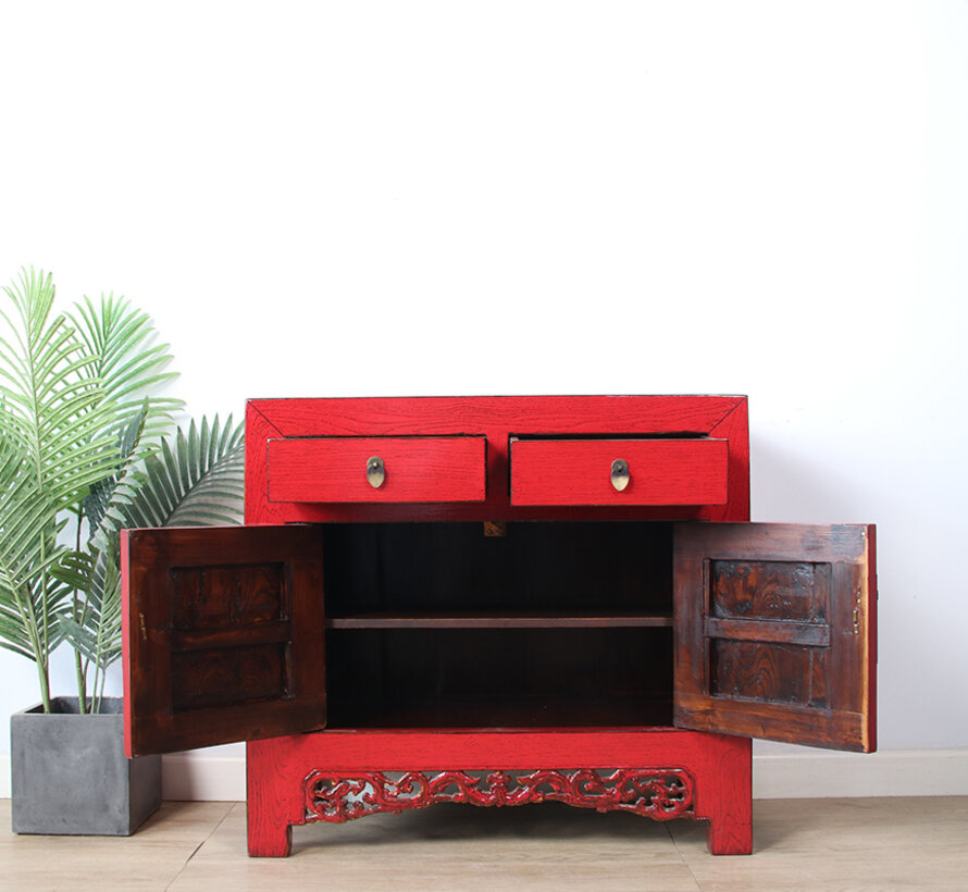 Chinese chest of drawers decorated with carvings
