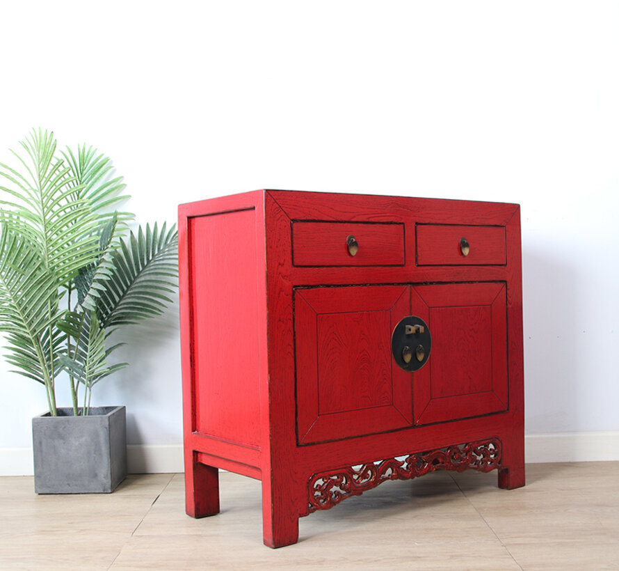 Chinese chest of drawers decorated with carvings