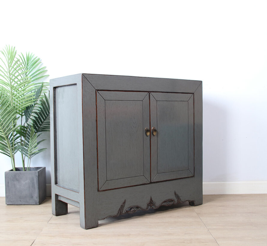 Antike chinesische Kommode grau  RAL7005
