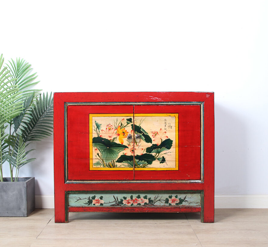 Antique chinese cabinet solid wood painted