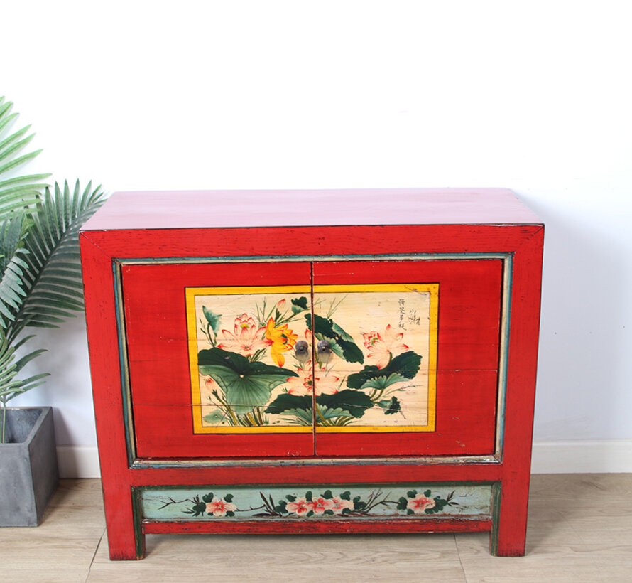 Antique chinese cabinet solid wood painted