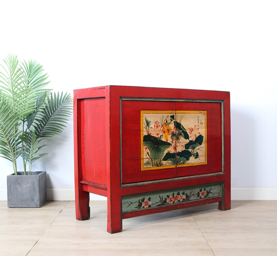 Antique chinese cabinet solid wood painted