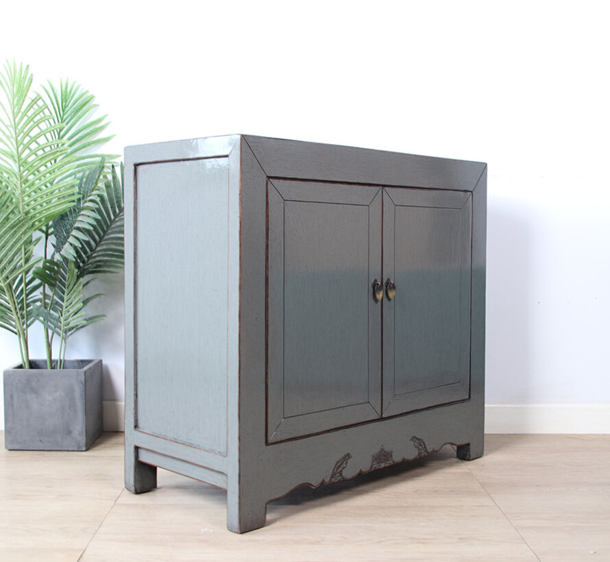 Antike chinesische Kommode grau  RAL7005