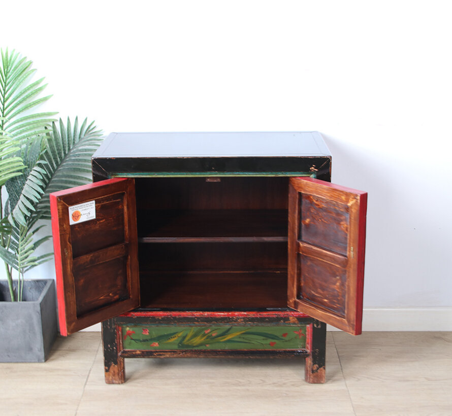 Antique chinese cabinet solid wood painted