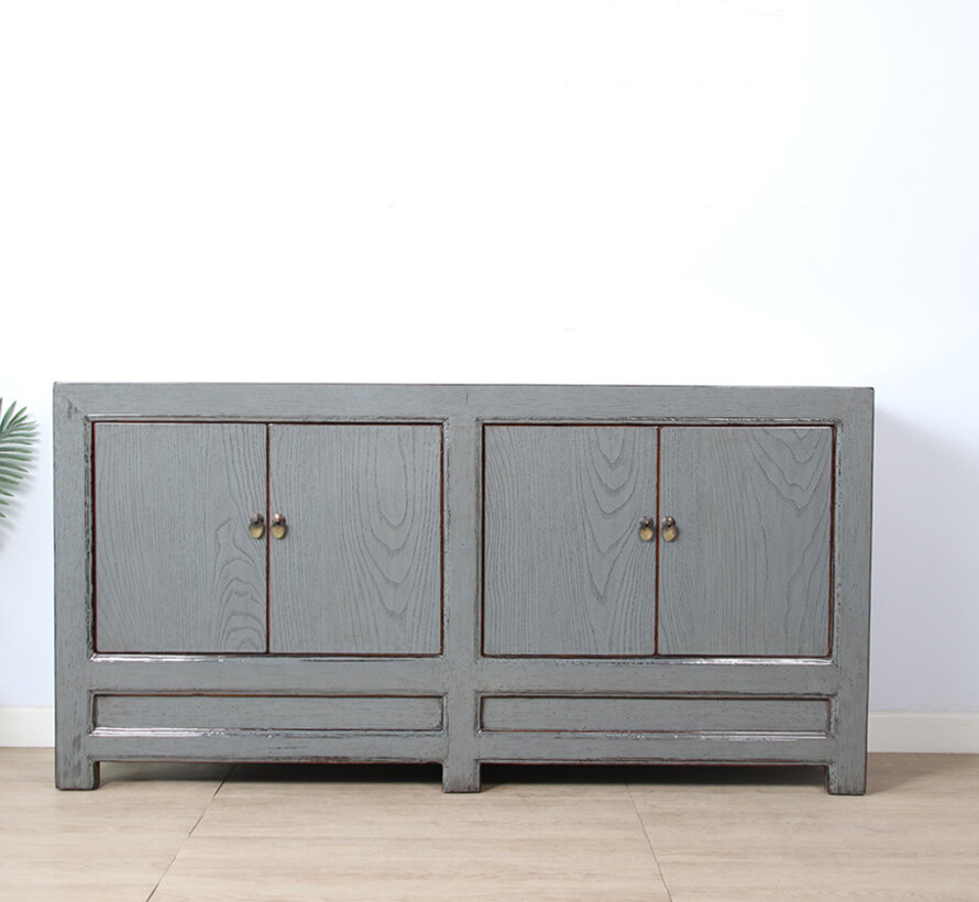 Antike chinesische Kommode grau  RAL7005