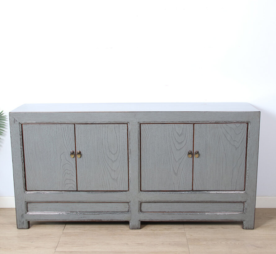 Antike chinesische Kommode grau  RAL7005