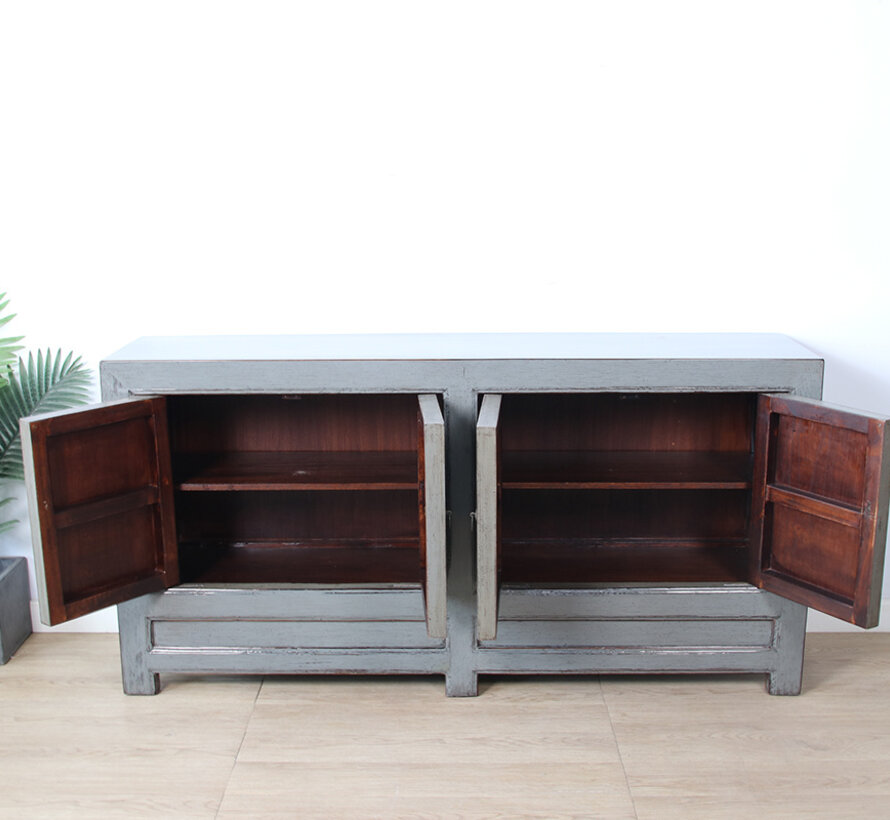 Antike chinesische Kommode grau  RAL7005