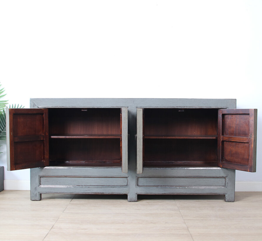 Antike chinesische Kommode grau  RAL7005