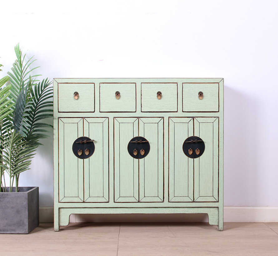 Chinese dresser sideboard 4 drawers 6 doors  RAL6019